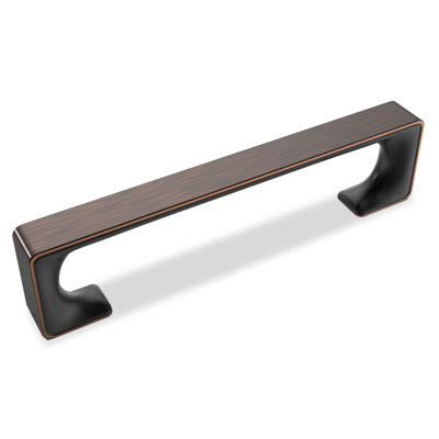 Poignées de meuble et de tiroir carrées modernes en bronze huilé, entraxe de 128 mm (5 po) de la collection Classic