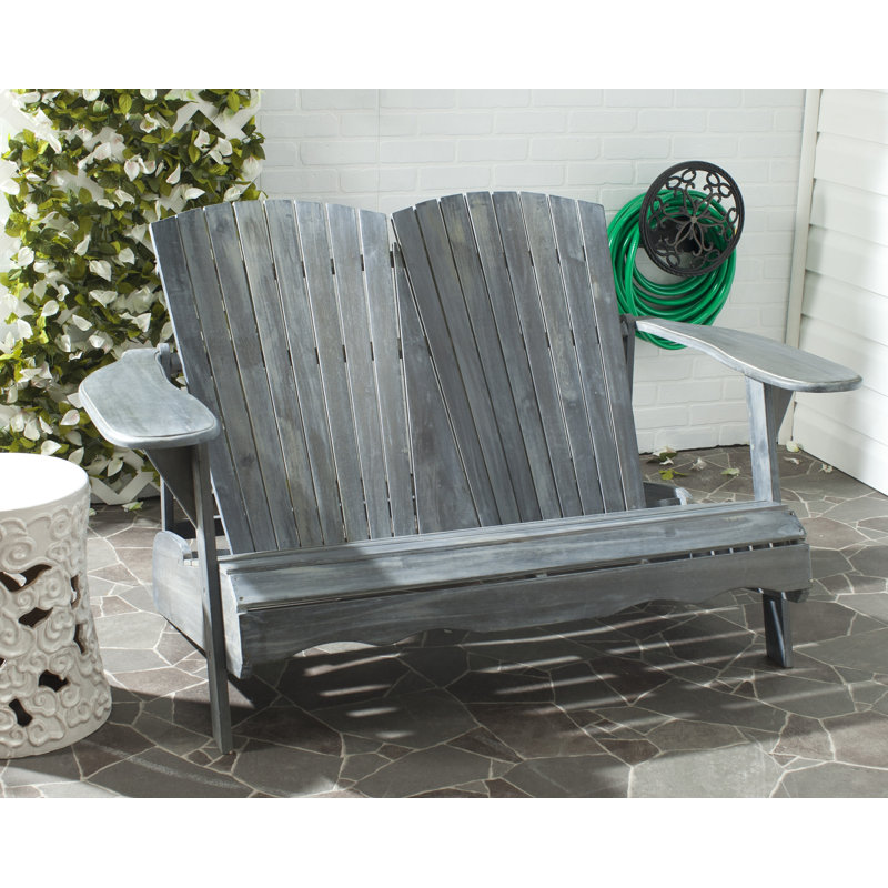 Hartnell Solid Wood Acacia Outdoor Bench, Ash Gray