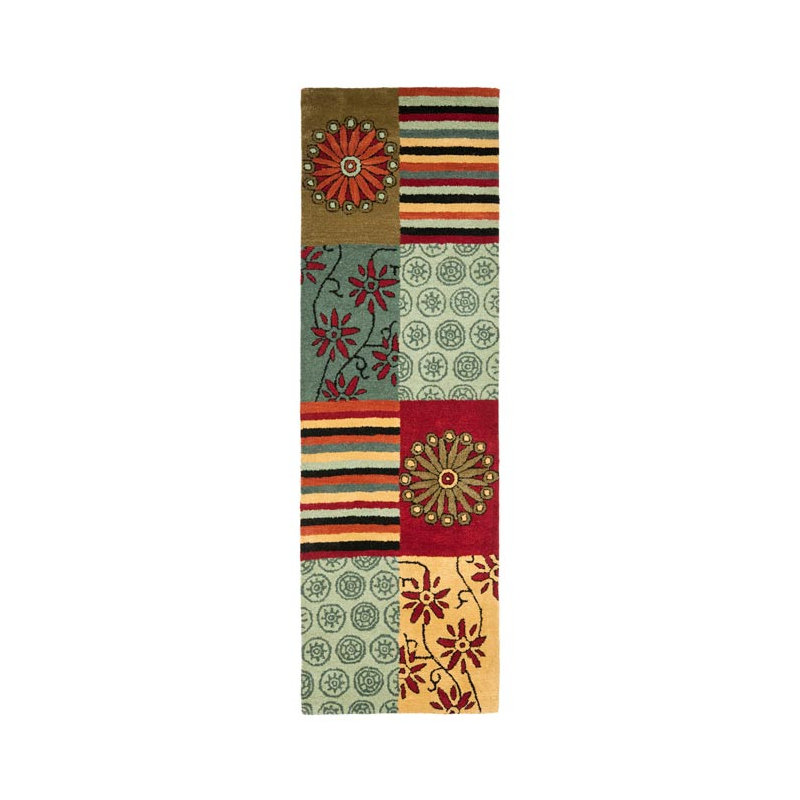 Soho Hand Tufted Wool And Viscose Floral Rug, Runner 2'6" x 12'