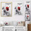 «Red and Grey Minimalisme Pansies II», reproduction sur toile-236340171-236340168