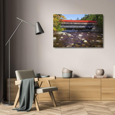 Latitude Run® Flaherty, Dennis Gallery Wrapped Canvas Art Titled: NH, White Mts Albany Covered Bridge