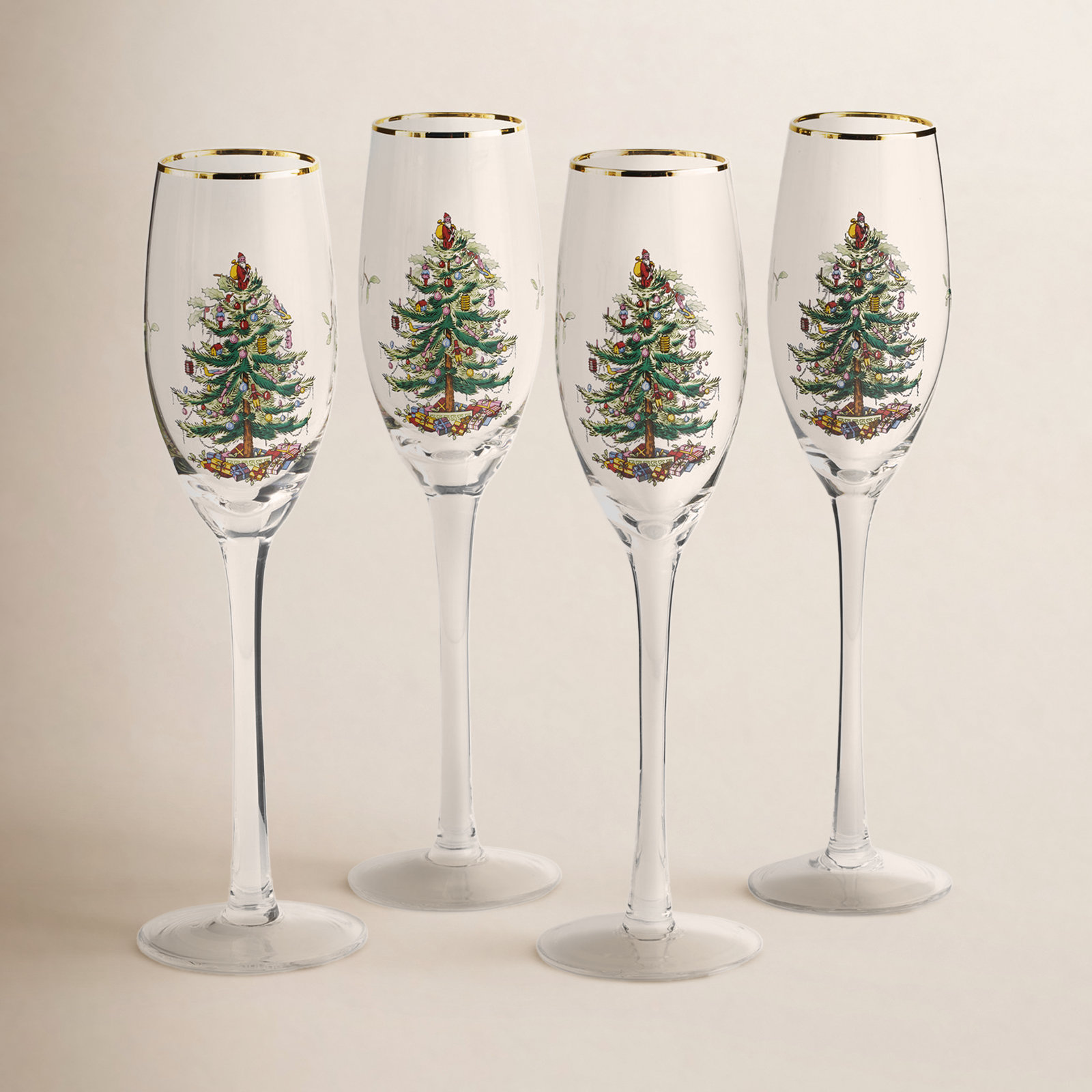 Christmas Tree Champagne Flute