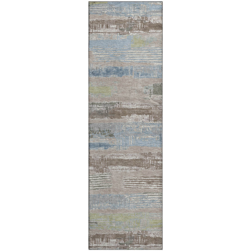 Premium Machine Washable Slesnick AMF1665 Stripes Rug, Runner 2'3" x 7'6"