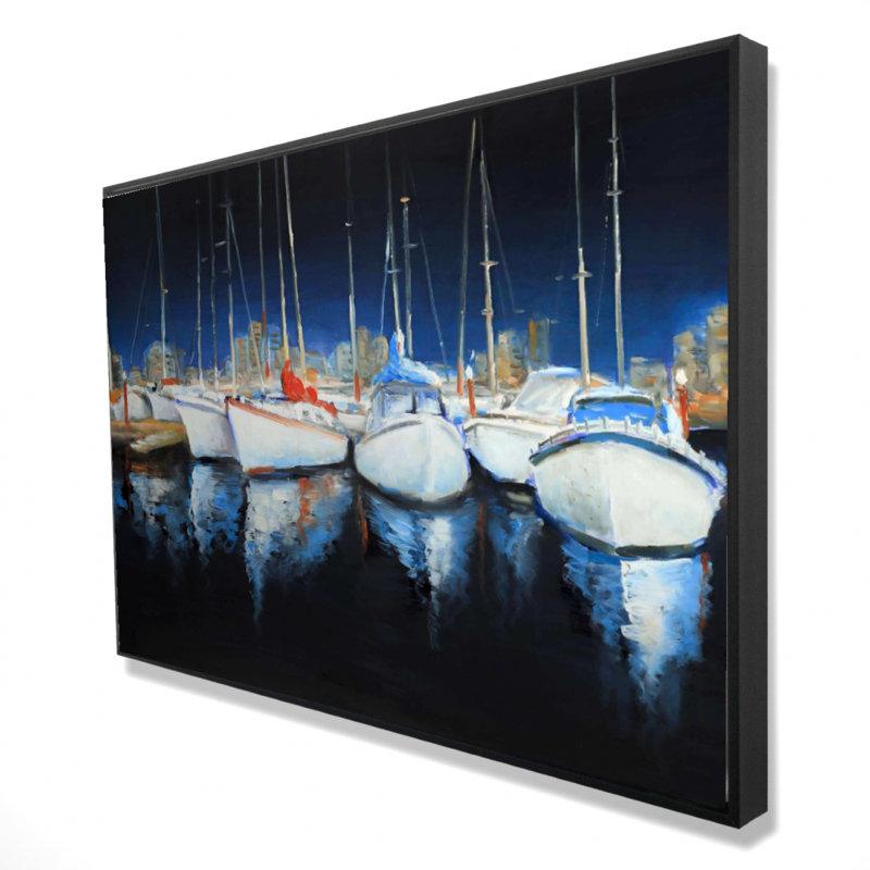 «Evening At The Marina» sur toile, H 24 po x l 36 po