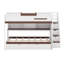 Lit superposé double au-dessus de double avec lit gigogne simple et escalier, tablettes, DEL-1313367628