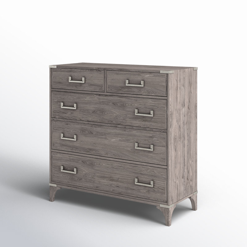 Commode 5 tiroirs Grieg, gris
