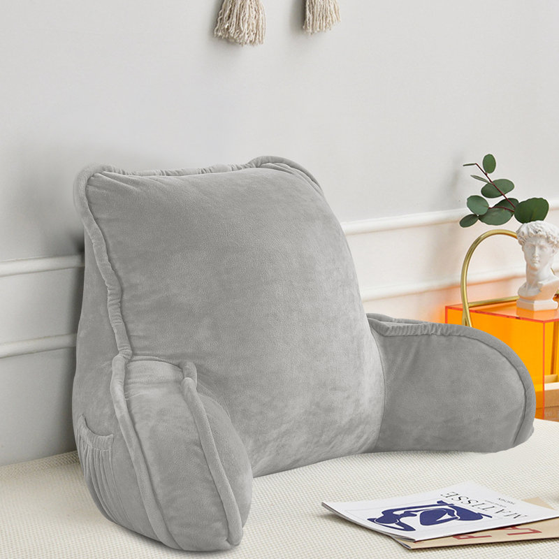 Supersoft Bedrest Pillow Cover & Insert, Light Gray