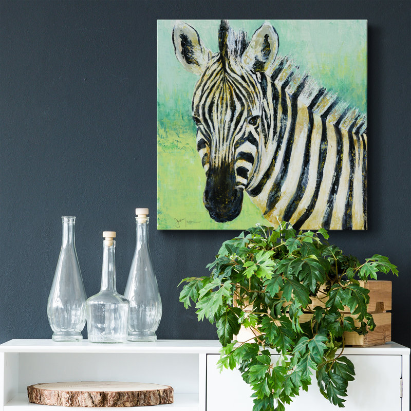 Peint sur toile zébrée de qualité supérieure - Prêt à accrocher, H 10 po x l 10 po x P 1,5 po