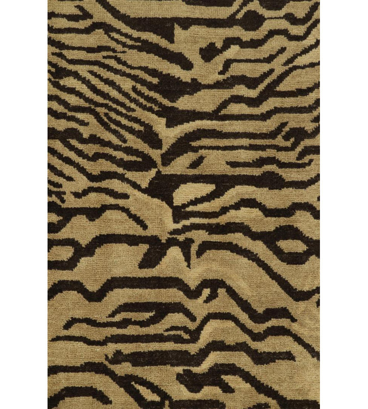 Tiger Skin Contemporary Runner - Gold, Orange, Black By Rug & Kilim, Rectangle 9' x 12'