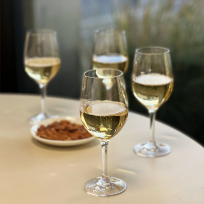 Ensemble de 4 verres à vin en plastique (12 oz), verres à vin Tritan sans BPA, verres à vin rouges incassables, verres à vin blancs