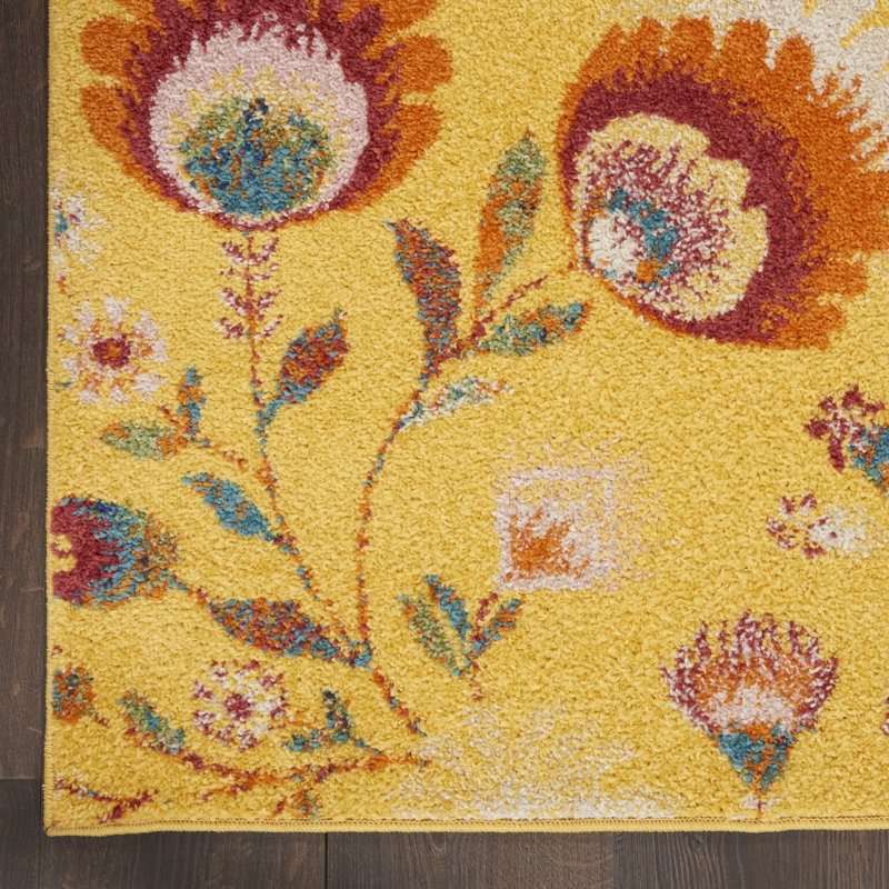 Weldin Floral Indoor Rug, Rectangle 5'3" x 7'3"