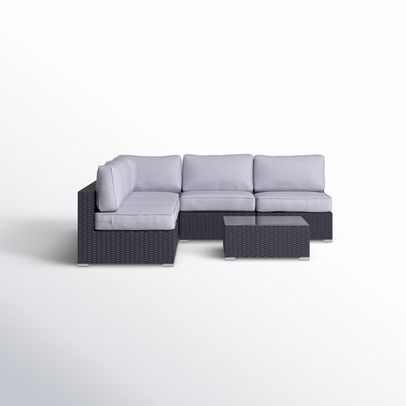 Bessemer Wicker Fully Assembled 4 - Person Seating Group with Cushions