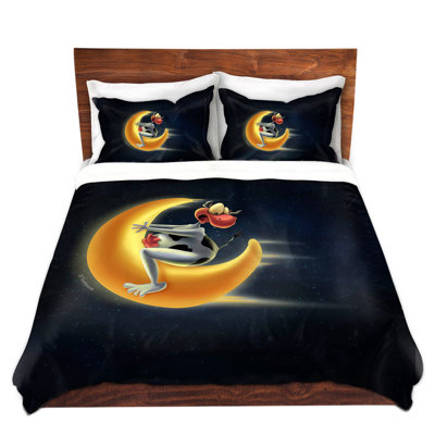 Housses de couette en microfibre Tooshtoosh Crazy Moon Cow