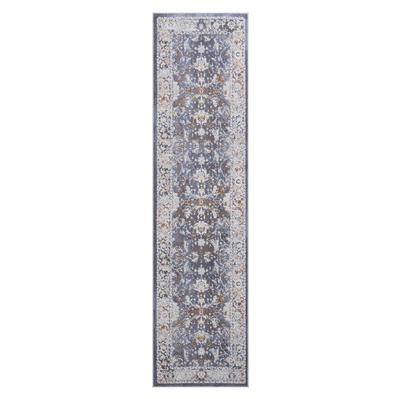 2X8 Blue / Traditional Runner Rug, Runner 2'2" x 8'