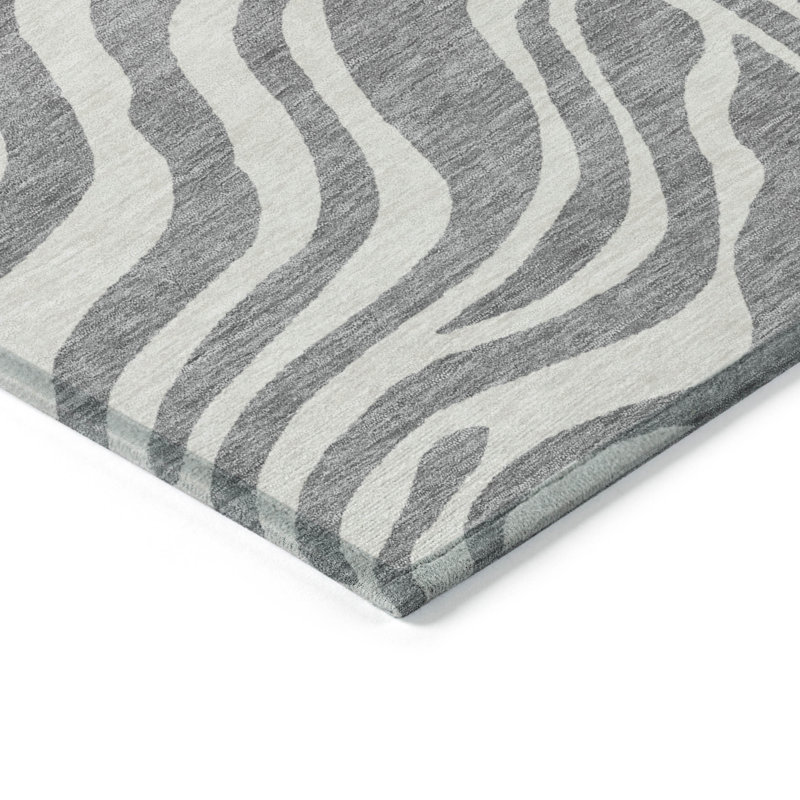 Red Synthetic Rectangular Washable Area Rug 46" x 30"