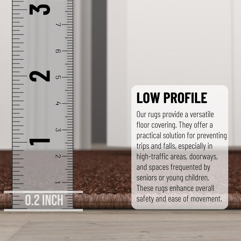 Ottohome Brown Entryway Mat, Rectangle 2'3" x 3', Brown