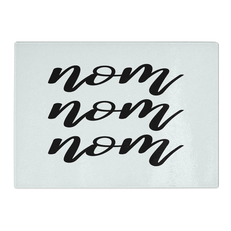 Nom Nom Nom V2 Typography Chopping Board, 0.4cm H x 20cm W x 28.5cm L