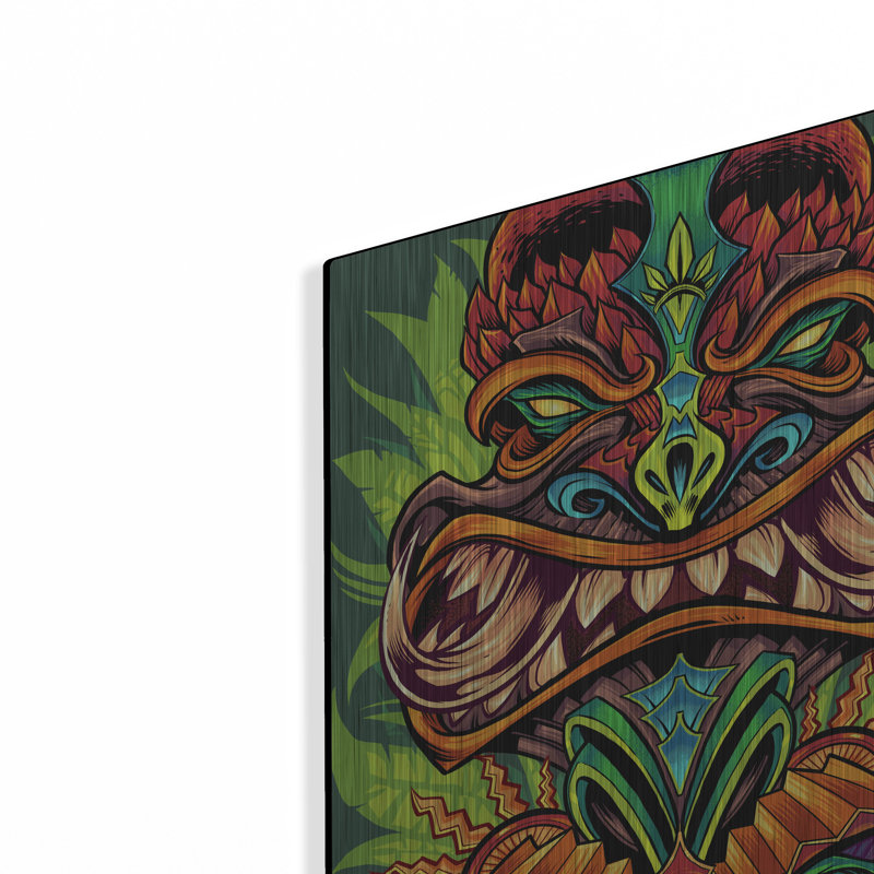 «Tiki Totem Skateboard» par Flyland Designs, art mural en métal, H 48 po x l 16 po