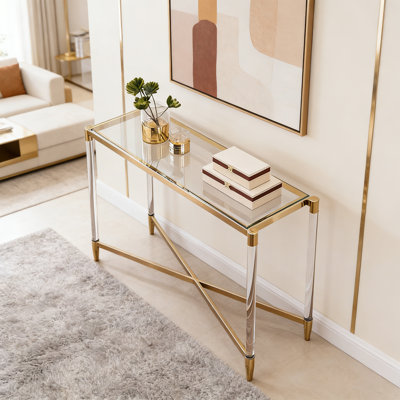 Simple and transparent acrylic console table