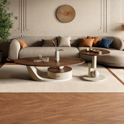 Table basse ovale en fer