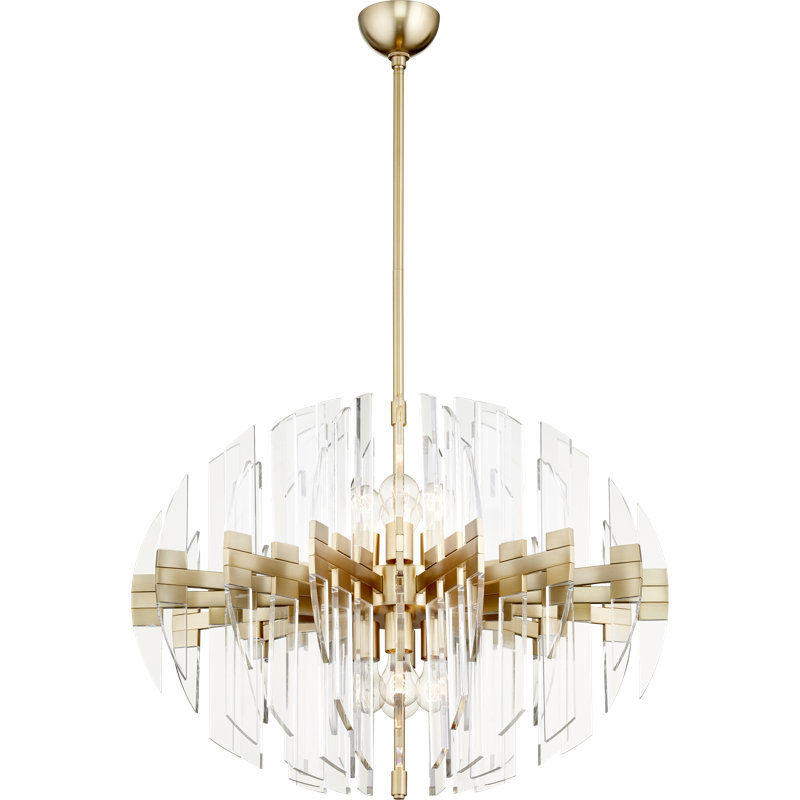 Luminaire suspendu 8 lumières Steele, Laiton vieilli