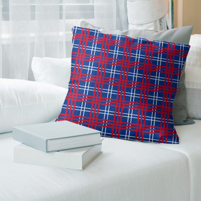 Plaid Leather/Suede Pillow Cover