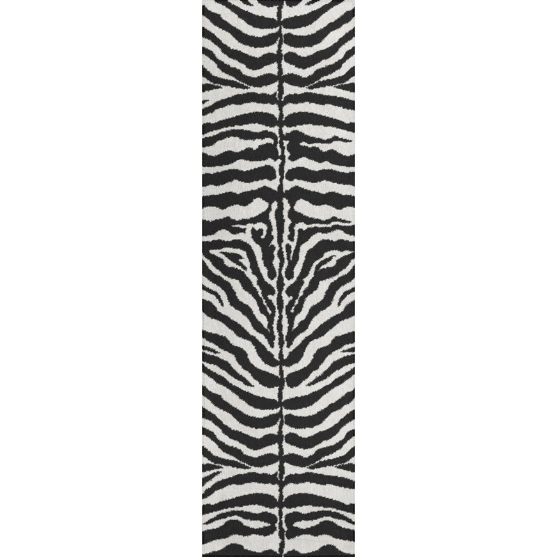 Chenille Washable Animal Print Indoor / Outdoor Rug, Runner 2'3" X 7'6"