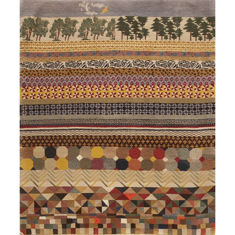 Vintage Mid Century Modern Art Deco Chinese Rug