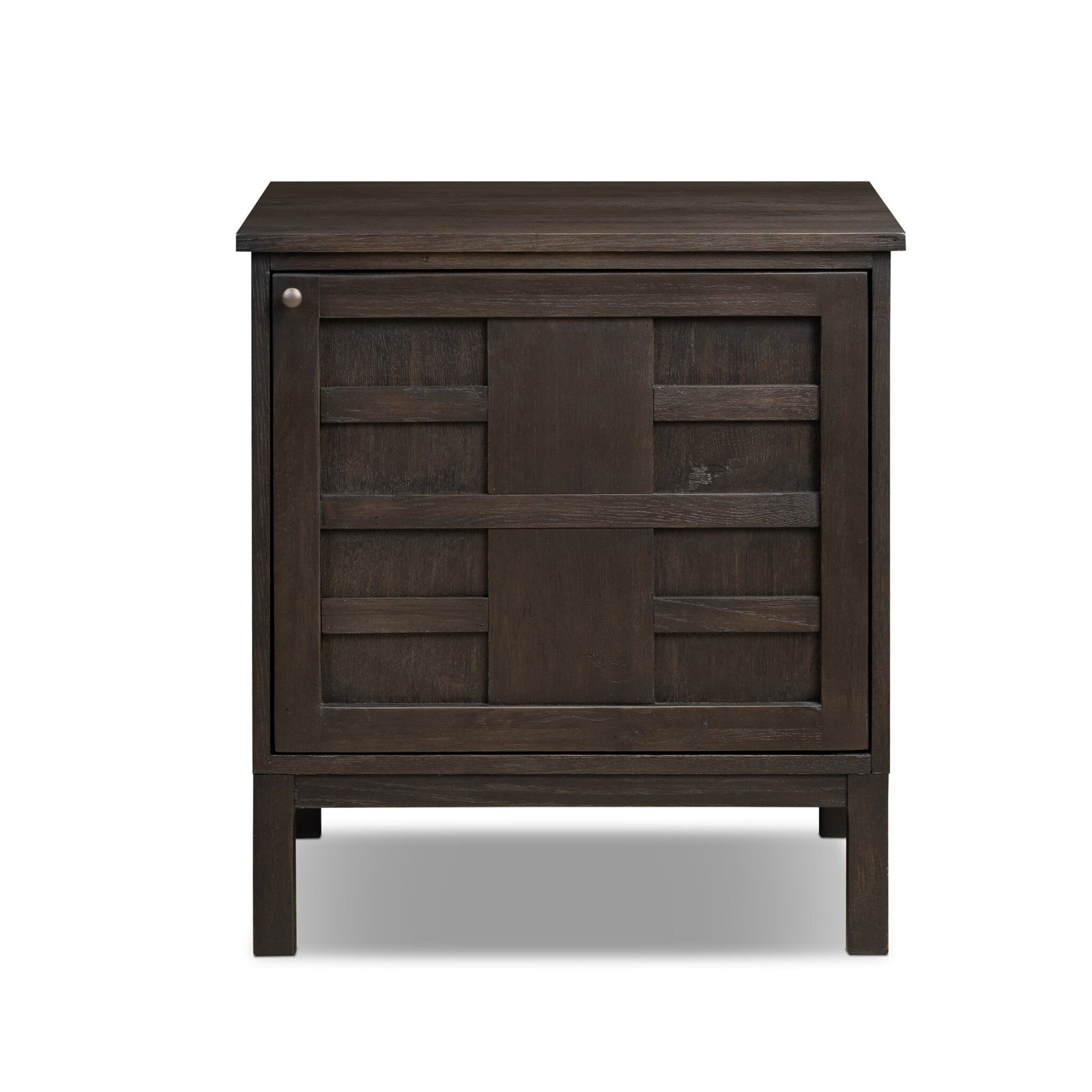 Ciomara Left Nightstand-Aged Natural Oak, Smoked Black, Left