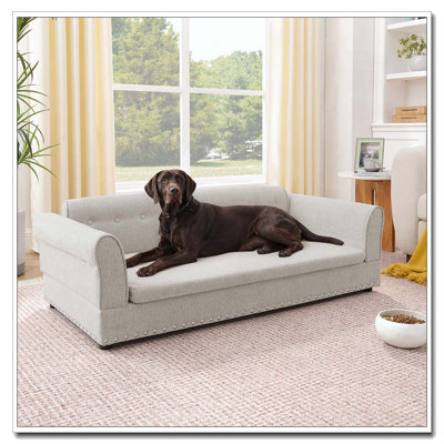 Elegant Modern Linen Fabric Oversized Pet Sofa