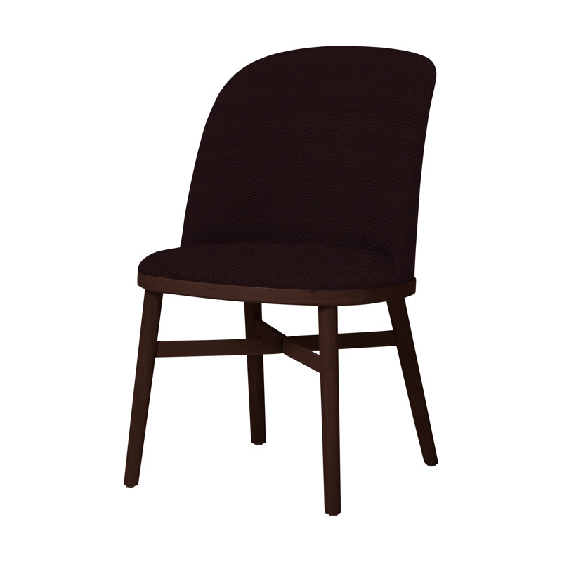 Chaise de salle à manger Bund de Neri & Nu, Chêne brun foncé, Toile naturelle