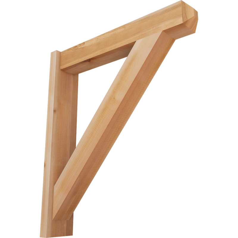 Traditional Craftsman Rustic Wood Outlooker, 28" D x 32" H, 5 1/2" W Western Red Cedar (Smooth)