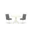 L'ensemble de table de salle à manger 3 pièces comprend une table moderne et 2 chaises de cuisine en tissu de polyester gris platine avec dossier élégant - finition lin blanc-849635651-849635648