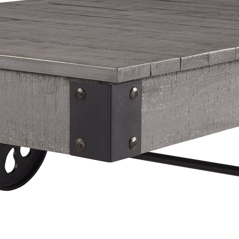 Zona Solid Wood Top Single Coffee Table, Gray