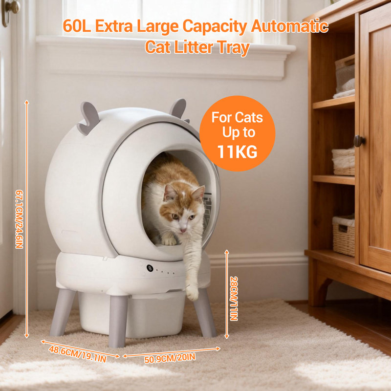 Polyethylene Plastic Self-Cleaning Litter Box