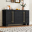 Buffet avec rangement, buffet en bois avec tablettes réglables et poignées dorées pour la cuisine, la salle à manger et le salon (noir)-133084987