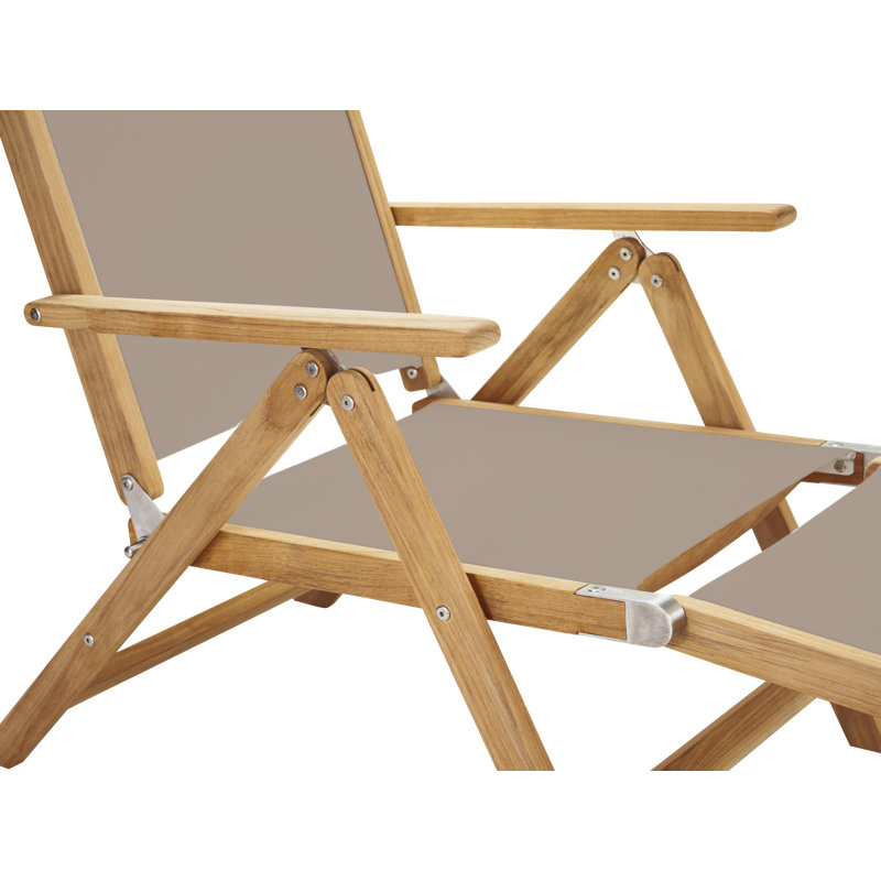 Chaise longue de jardin pliante en teck Aquitania , Brun clair