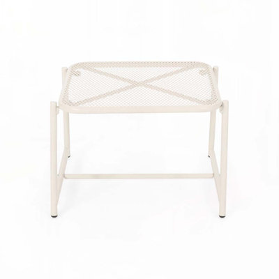 Patio Side Table with Metal Frame,Rectangular Top