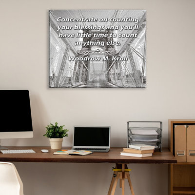 ArtsyQuotes Gallery Wrapped Canvas By Woodrow M. Kroll: "Concentrate on counting your blessings and you’ll have little time to count anything else."