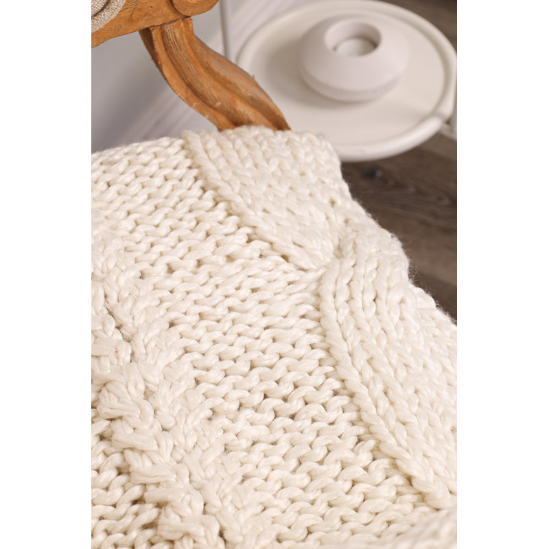 Raj Quilted Throw Blanket, Off White