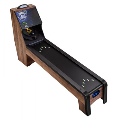 9 ft Roll & Score Arcade Game Table LED Electronic Scorer Home Game Room 4 Balls