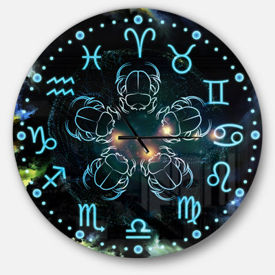 Astrology with scarabs - Modern wall clock