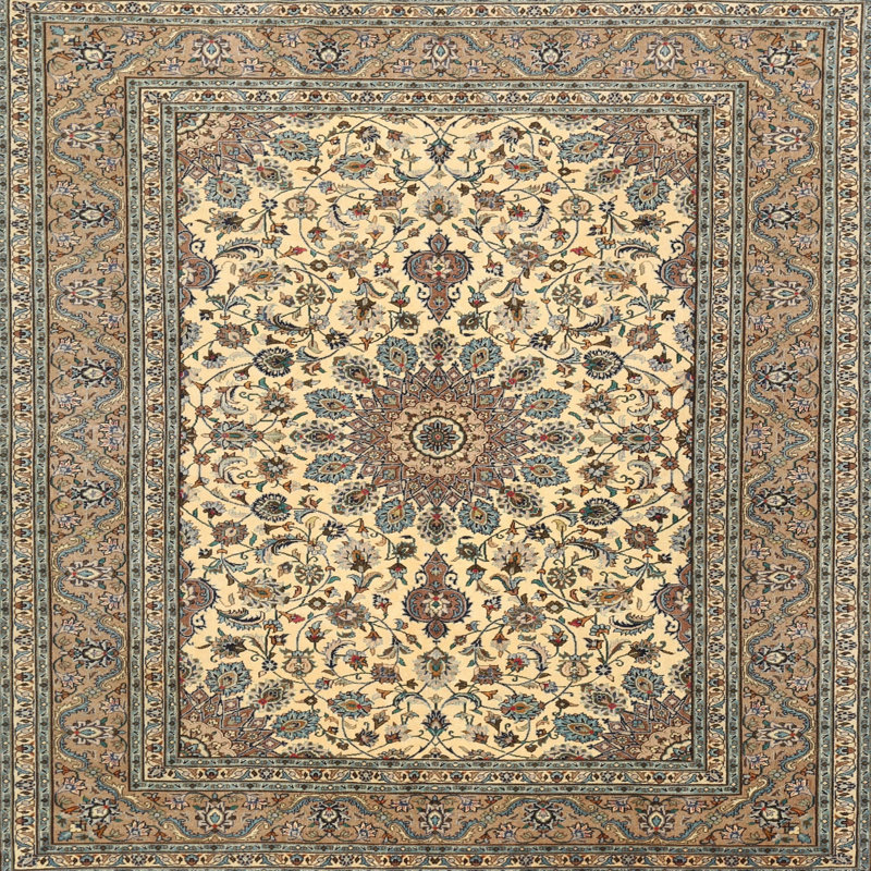 Tapis décoratif brun ruqayyah oriental, Rond 8 pi