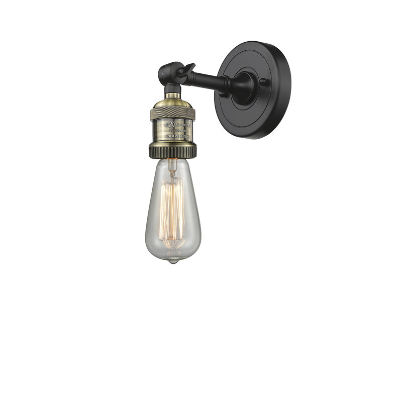 Shauna Armed Sconce, Black/Antique Brass, Yes