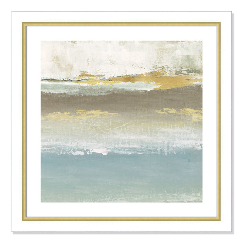 Soft Sollace Soft Solace Détail II - Peinture, H 29,75 po x l 29,75 po x P 1,125 po, Cadre blanc et or, Blanc