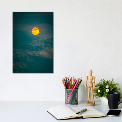 Sunrise And Cyan Sky Close Up by Nik Rave - Wrapped Canvas Print