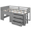 Lit mezzanine simple gris avec armoire et tablette durables - fabrication en bois massif sécuritaire-1710558210