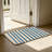Beige Base Blue Vertical Stripes Entry Mat 24 x 36 inch for Outdoor and Indoor