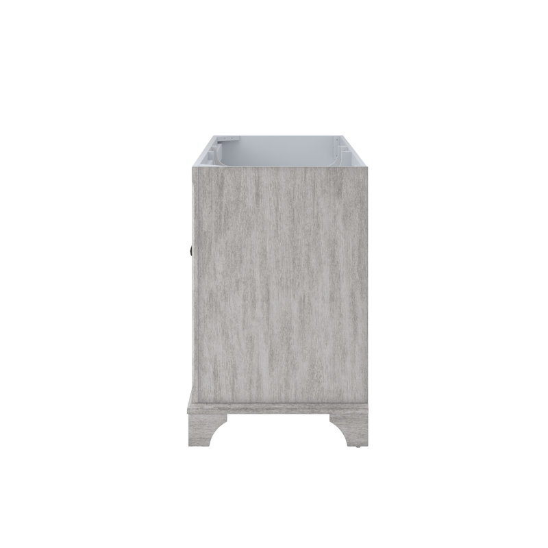 Ellery 60" Vintage Grey Double Freestanding Vanity with Oil-Rubbed Bronze Hardware