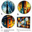 «Colorful City Vibrant Radiant II», ensemble d'art mural sur toile Cityscapes-350015144-350015151